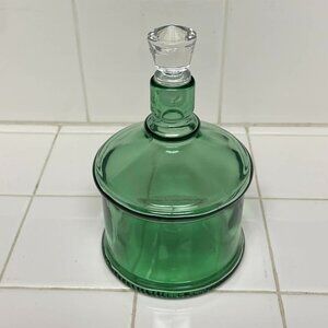 vintage green glass decanter